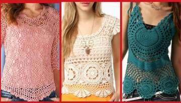 Tops crocheted in 2 stitches