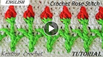 Crochet Rose Stitch / Tutorial with pattern 673