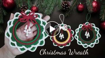 Easy Ways to Crochet a Christmas Ornament Wreath 633